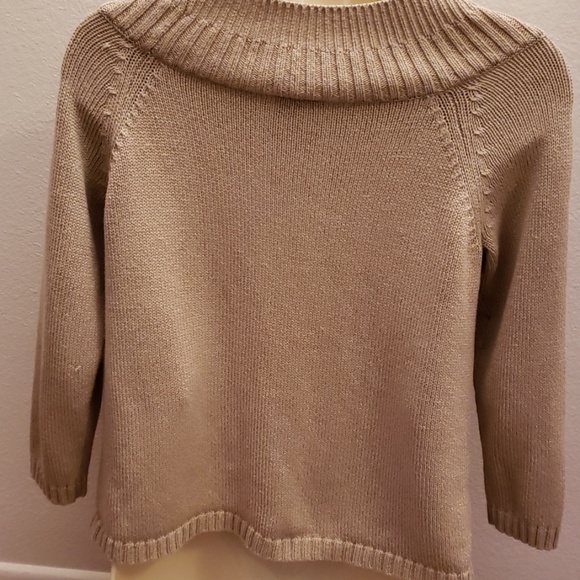 Ann Taylor Small Tan 3/4 Sleeve Cardigan Sweater - Picture 3 of 5